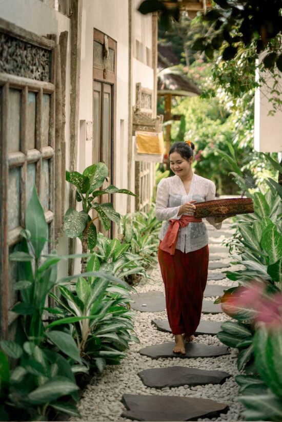 Merry welcoming guests at Trinity Gardens Ubud